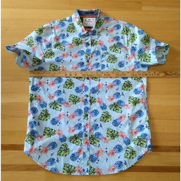 MBX Paradise Shirt Short Sleeve Premium Goods Tropical Button Down Mens L - Picture 12 of 16
